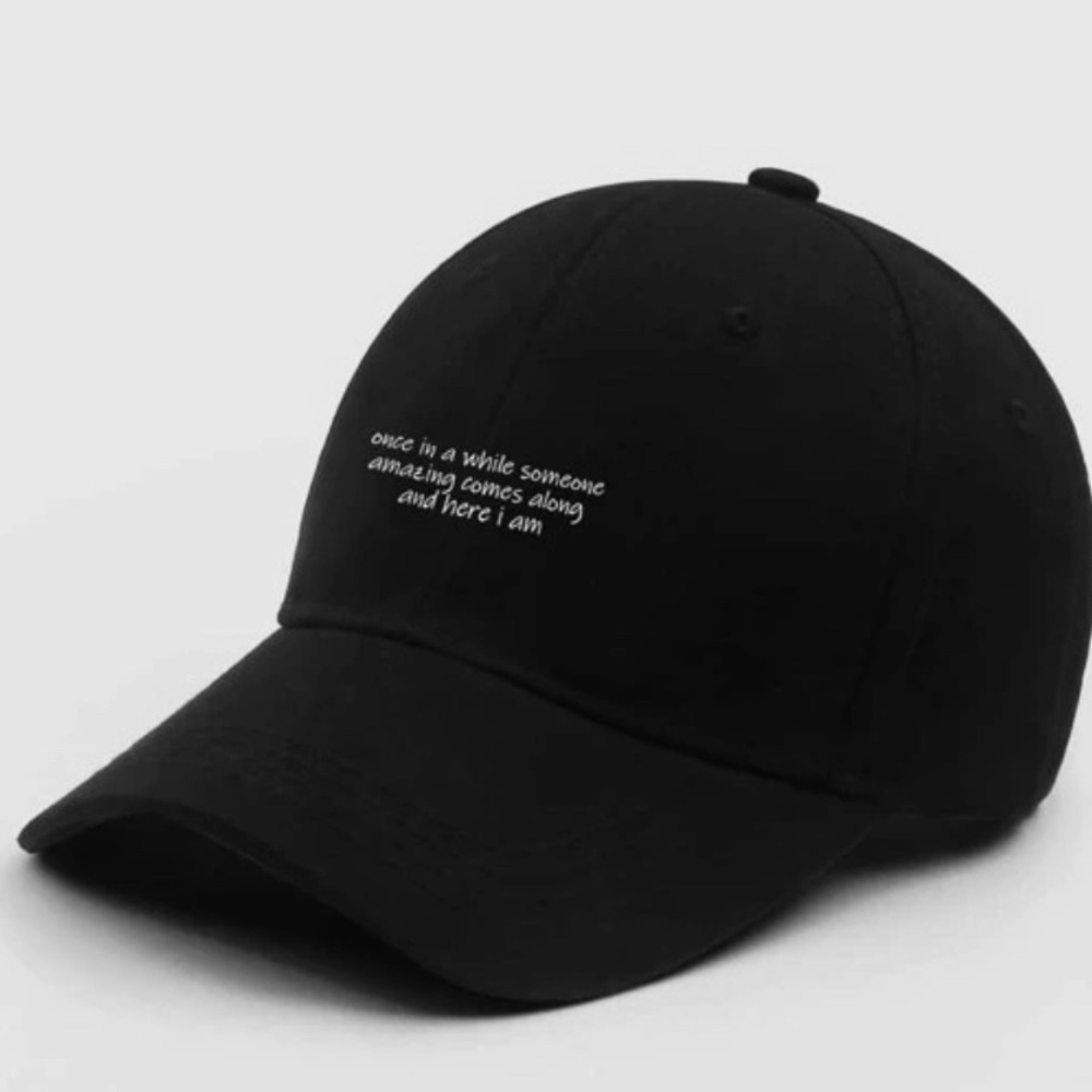 Black Inspirational Quote Cap - Picture 2 of 3